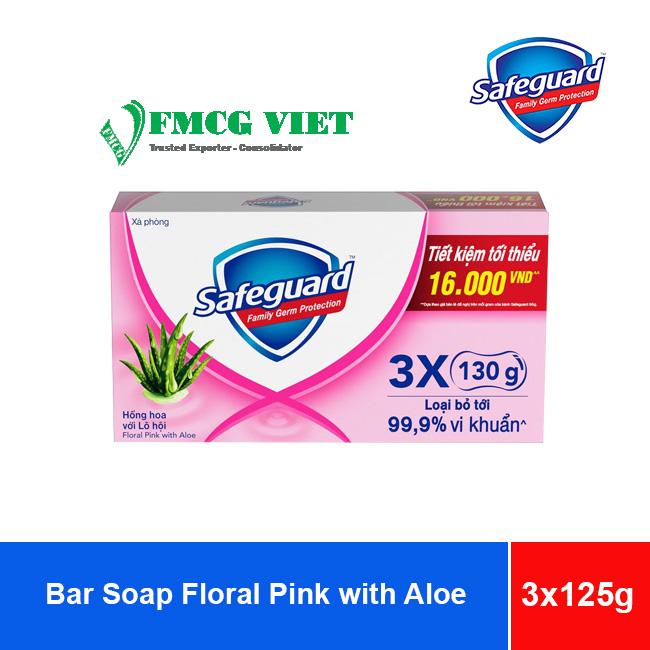Safeguard Bar Soap Floral Pink with Aloe Pack 3