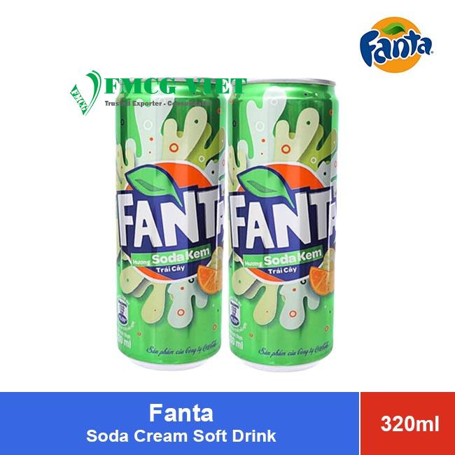 Fanta Soda Cream Soft Drink Can 320ml x24