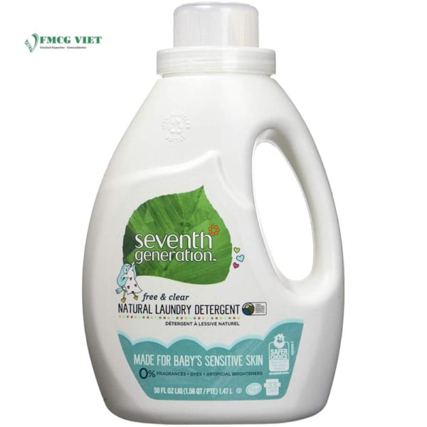 Seventh Generation Detergent Liquid Bottle 50oz Free & Clear Baby