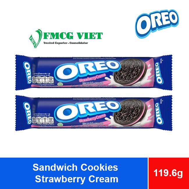 Oreo Sandwich Cookies Strawberry Cream 119.6g