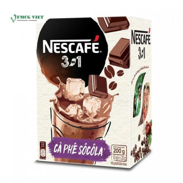 Nescafe Instant Coffee Box 200g 3 in 1 Chocolate Coffee x10
