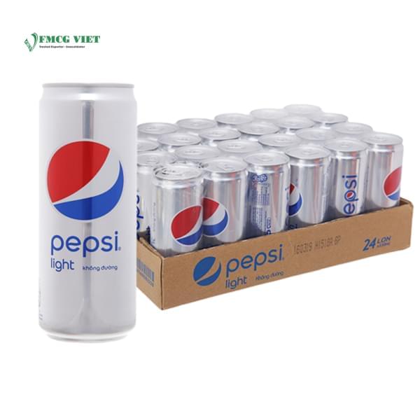 Pepsi Light Soft Drink Sleek Can 330ml x24