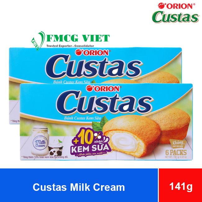 Orion Custas Milk Cream Soft Cake (23.5g x 6 packs) 141g x 6 Boxes