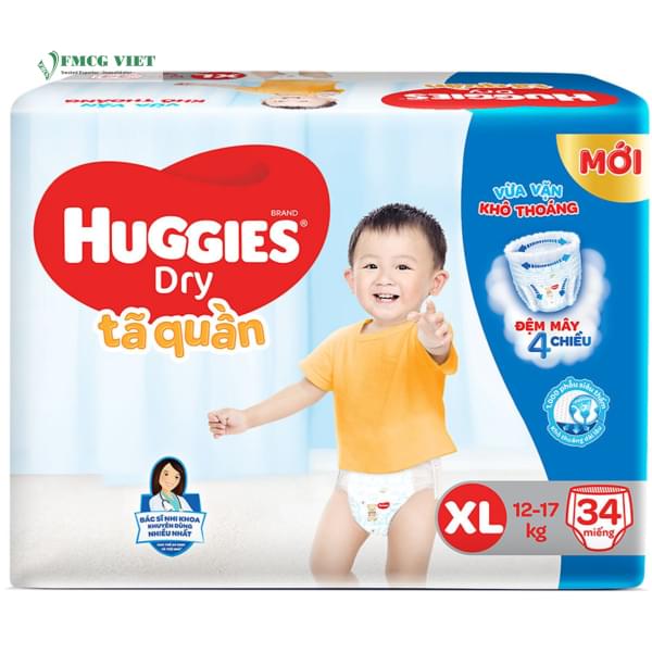 Huggies Pants Bag Size XL 34pcs x4