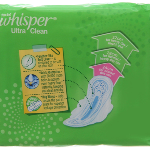 Whisper Ultra Clean Sanitary Pad Block 18 Wings x24