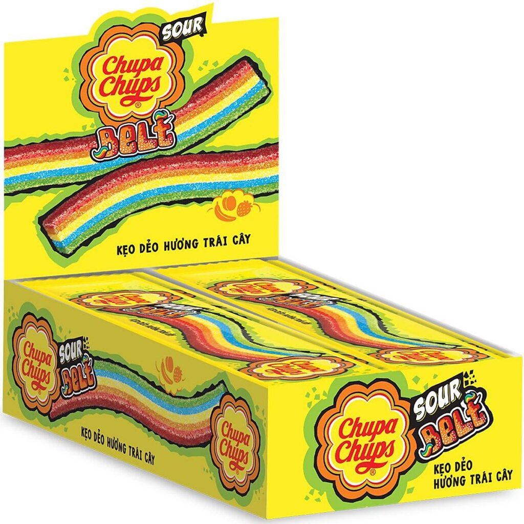 Chupa Chups Jelly Sour Belt 504g (8.4g x 60 belts) x 14 Boxes TUTTI FRUIT