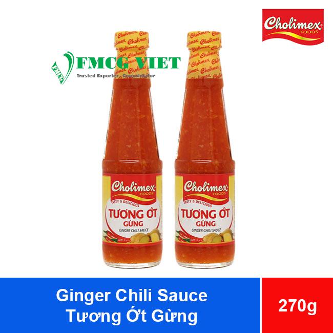 Cholimex Ginger Chili Sauce Glass 270g x 24 Glass Bottles