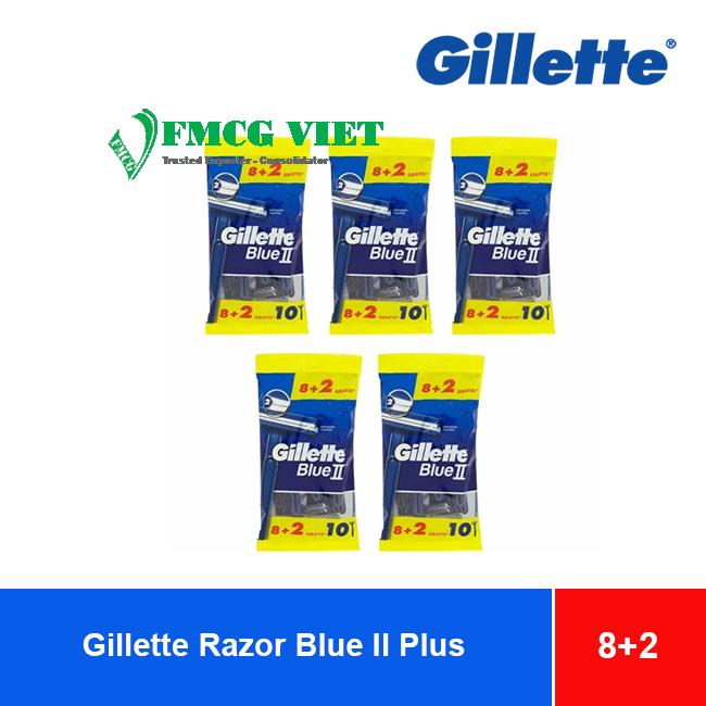 Gillette Razor Blue II Plus Pack "8+2"s x12 x6
