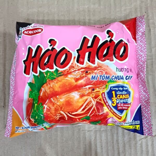 Hao Hao Instant Noodles Hot & Sour Shrimp Flavor Bag 75gx30