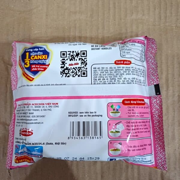 Hao Hao Instant Noodles Hot & Sour Shrimp Flavor Bag 75gx30
