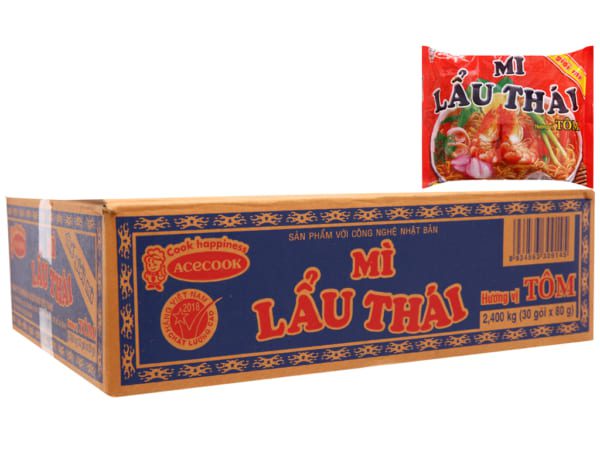 Lau Thai Instant Noodles Bag 80g Shrimp x30
