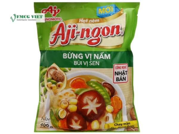 Aji Ngon Mushroom & Lotus Seed Seasoning Powder 400g x 24 Bags (Hạt nêm Aji Ngon Nấm và Hạt Sen)
