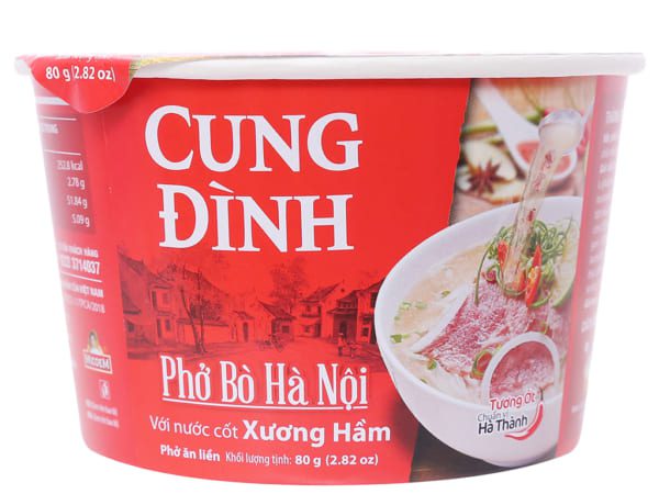 Cung Dinh Instant Noodles Pho Ha Noi Steam Beef Cup 80g x30