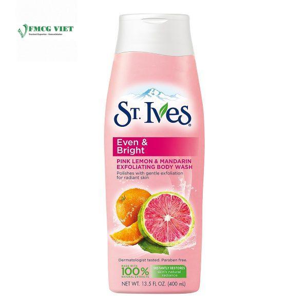 ST.Ives Shower Gel Bottle 400ml Even Bright Pink Lemon x6