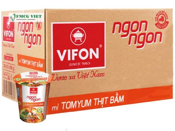 Vifon Instant Noodles Tomyum Pork Ngon Ngon Cup 60g x24