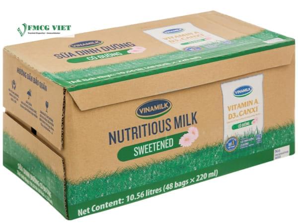 Vinamilk UHT Sweeten Fresh Milk Bag 220ml x48