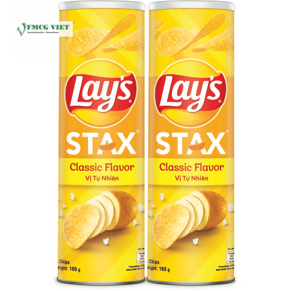LAY'S STAX CLASSIC POTATO CHIPS SNACK 160G x 14