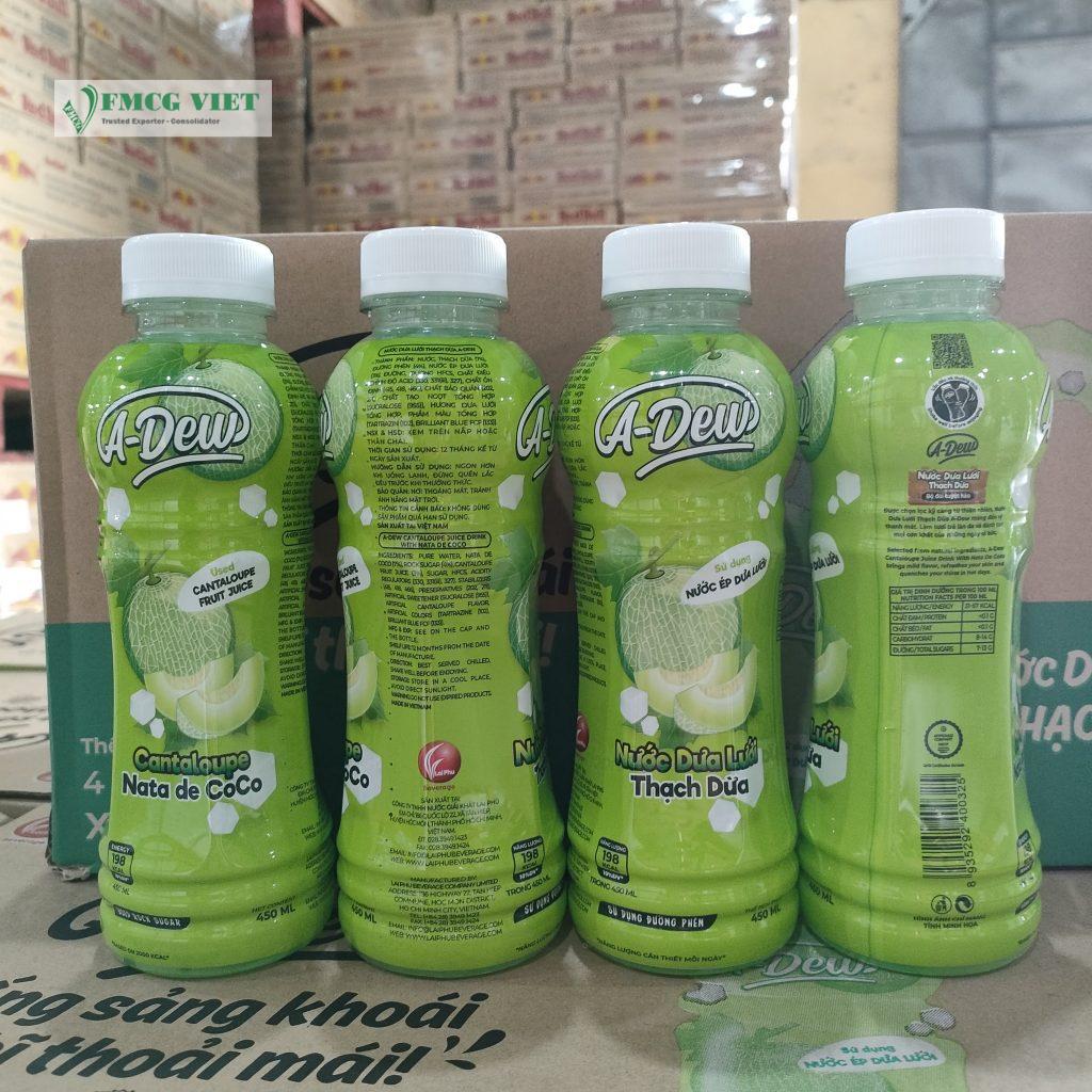 Lai Phu A-Dew Cantaloupe Juice Drink With Nata De Coco 450ml x 24 Bottles
