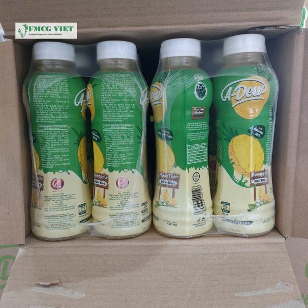 Lai Phu A-Dew Pineapple Juice Drink With Aloe Vera Pulp 450ml x 24 Bottles