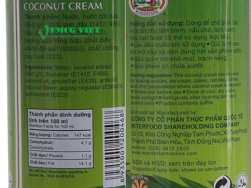 Wonderfarm Coconut Cream 160ml x 30 Cans