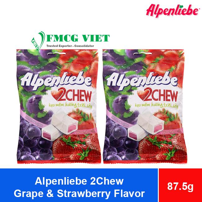 Alpenliebe Grape Strawberry Flavor Candy 2Chew Chewy 87.5g x 45 Bags