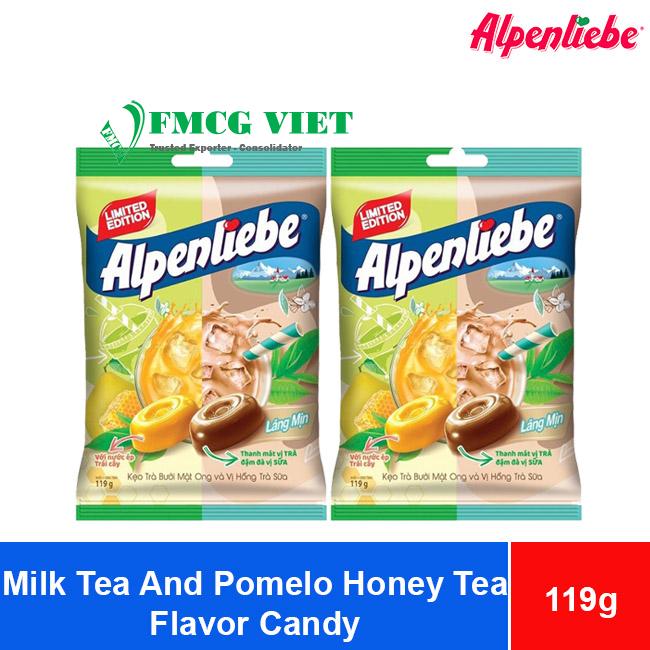Alpenliebe Milk Tea And Pomelo Honey Tea Flavor Candy 111.5g x 45 Bags