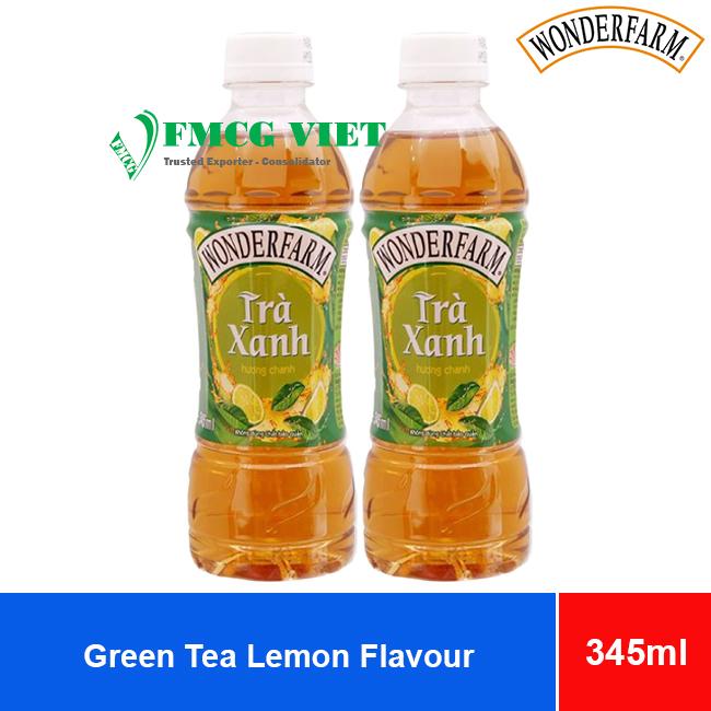 Wonderfarm Green Tea Lemon Flavour 345ml x 24 Bottles