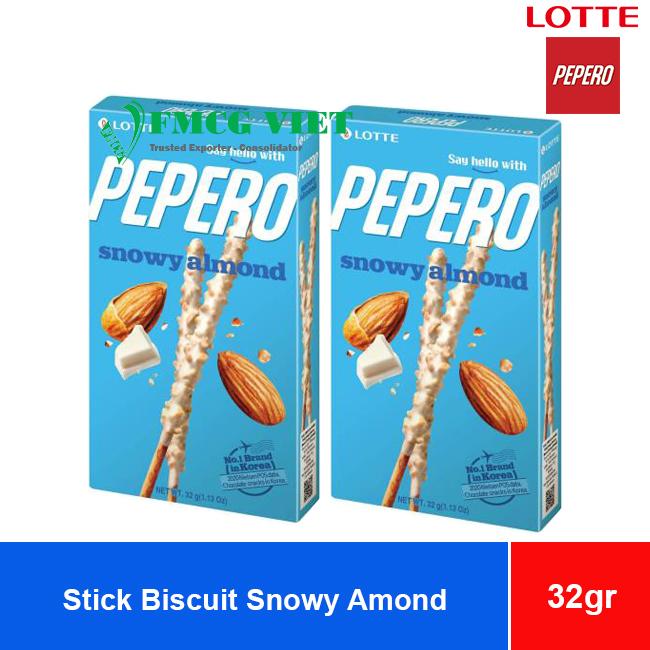 Lotte Pepero Stick Biscuits Cookies Snowy Amond 32g
