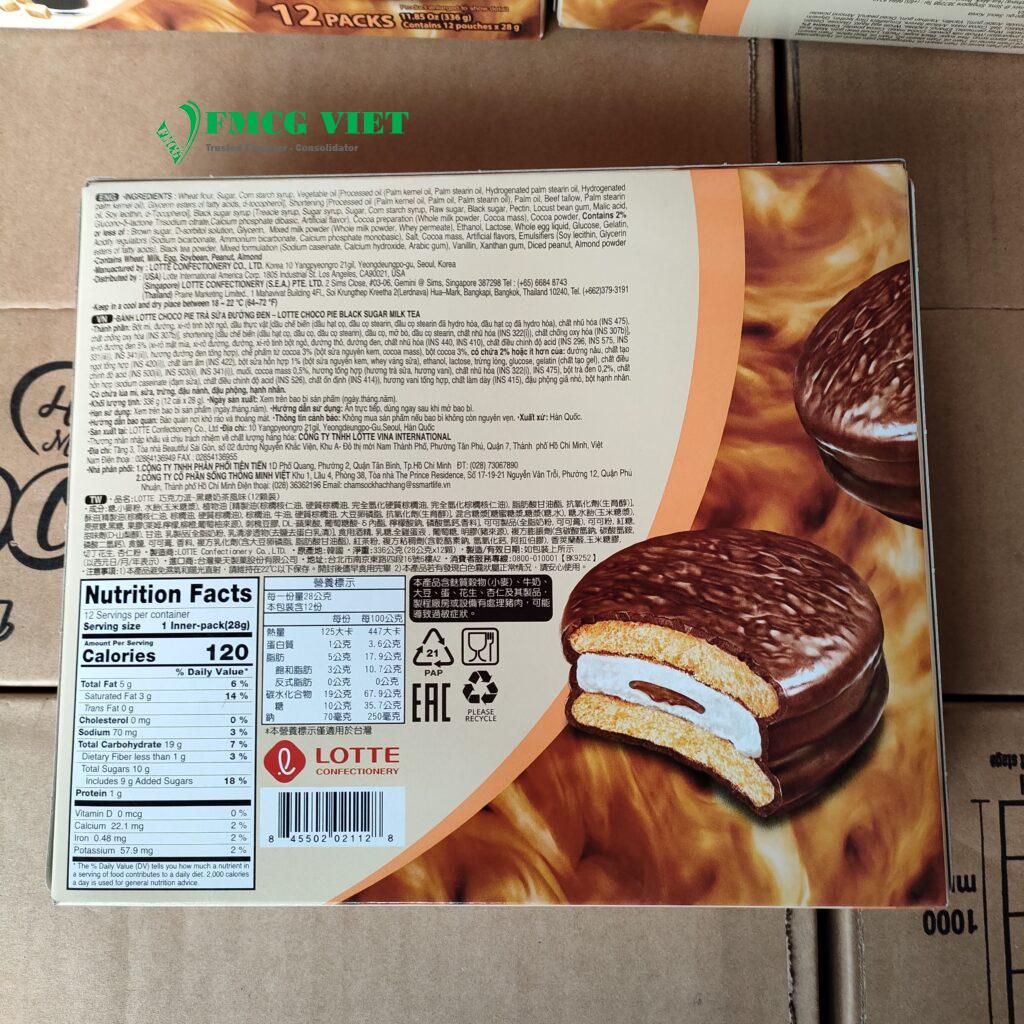 Lotte Choco Pie Black Sugar Milk Tea 336g x 8 Boxes