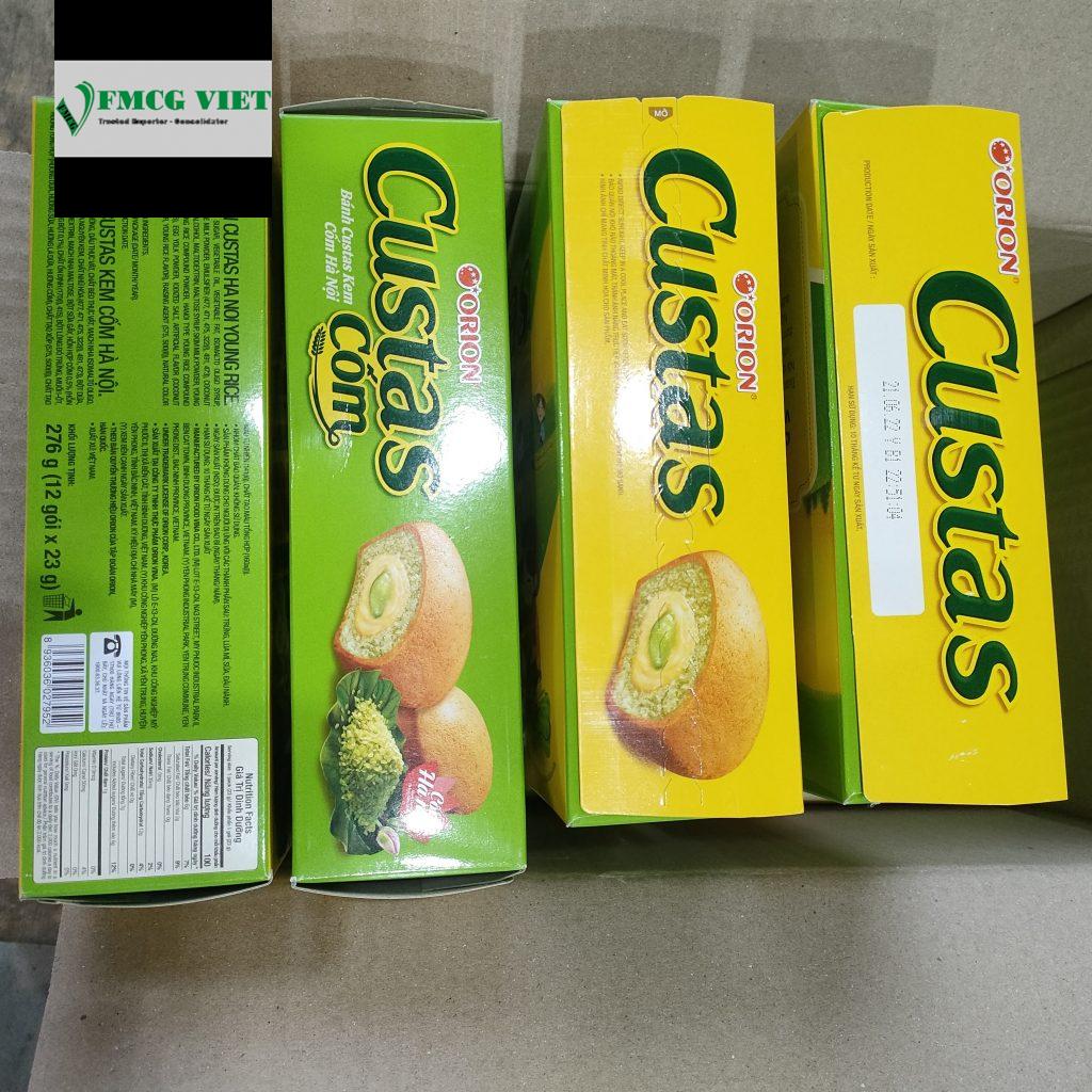 Orion Custas Green Rice Cream Soft Cake (23g x 12 packs) 276g x 8 Boxes
