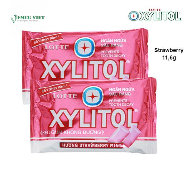 Lotte Xylitol Chewing Gum Blister Strawberry 11.6g