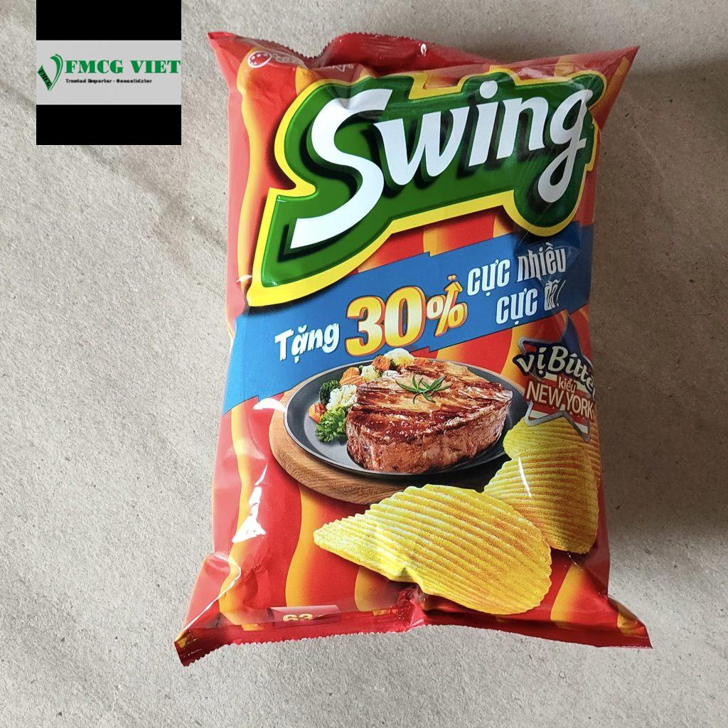 Orion Swing Potato Chips Snack New York Beefsteak Taste 108g x 32 Bags