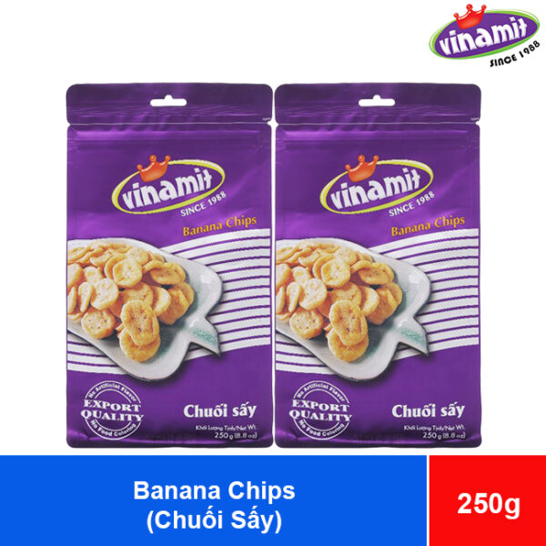 Vinamit Vacuum Fried Banana Chips 250G X 24 Bags Wholesale Exporter & Fmcg Viet