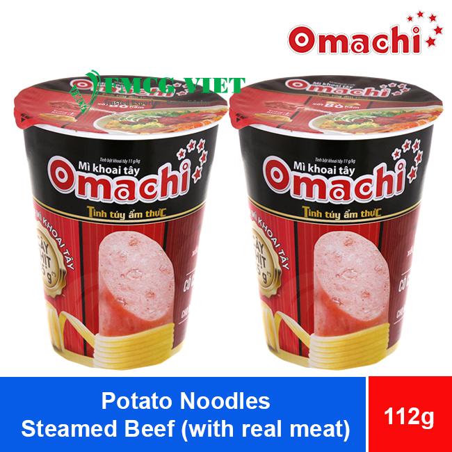 Omachi Potato Noodles Steamed Beef (with real meat) 112g x24 Cups