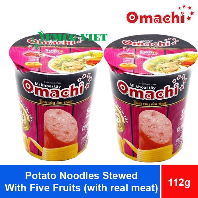 Omachi Potato Noodles Stewed With Five Fruits (with real meat) 112g x24 Cups