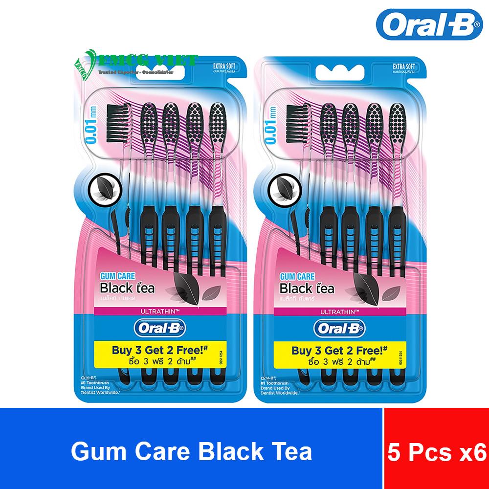 Oral-B Toothbrush Gum Care Black Tea (Buy 3 Get 2 Free) - Pack of 5 x6 Sheets x16
