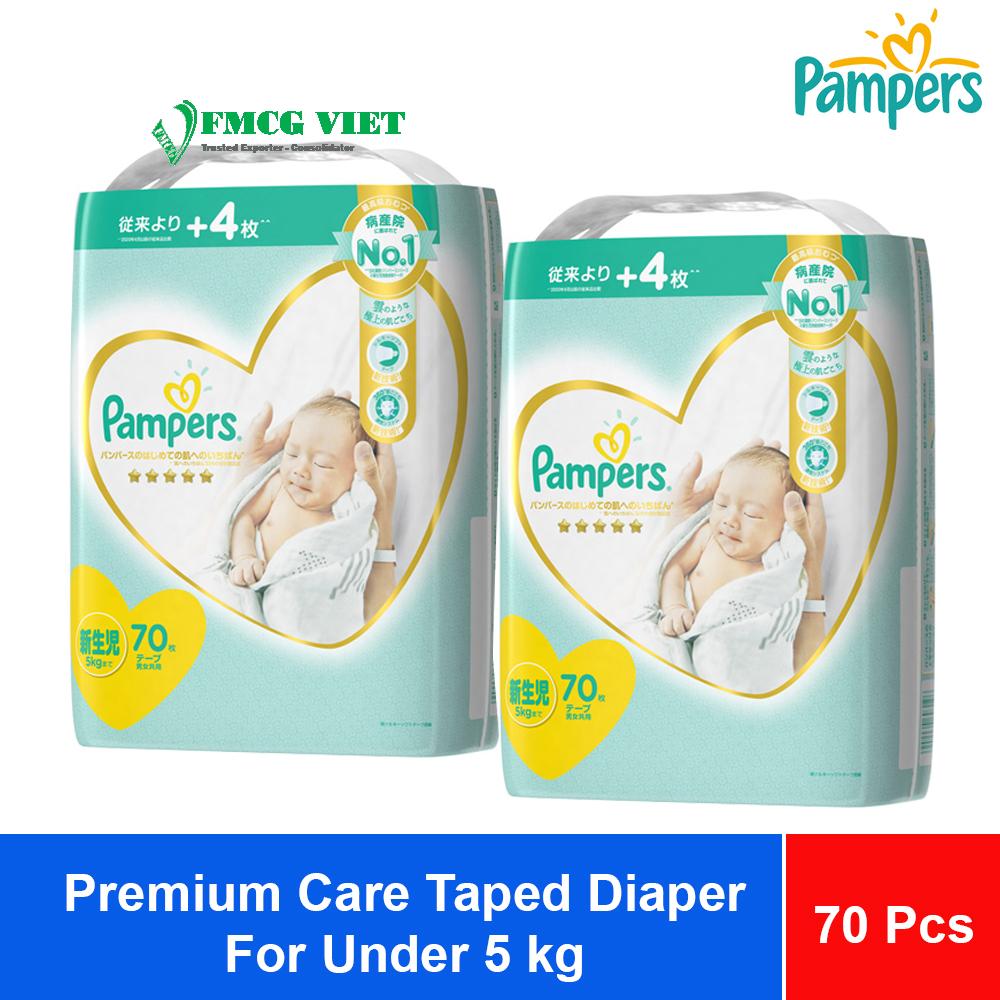 Pampers Premium Care Taped Diaper NB For Under 5 kg x3 Bags