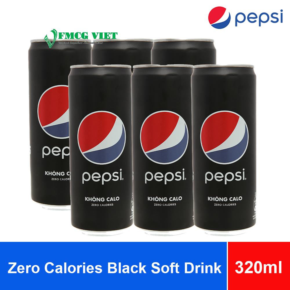 Pepsi Zero Calories Black Soft Drink 320ml x24 Cans