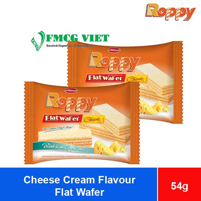 Bibica Roppy Cheese Cream Flavor Flat Wafer 54g x 40 Bags