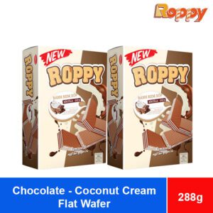 Bibica Roppy Chocolate Coconut Cream Flavor Flat Wafer 288g X 10 Boxes ...