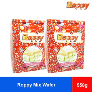 Bibica Roppy Mix Strawberry And Pandan Flavor Wafer 558g X 12 Tin Boxes ...