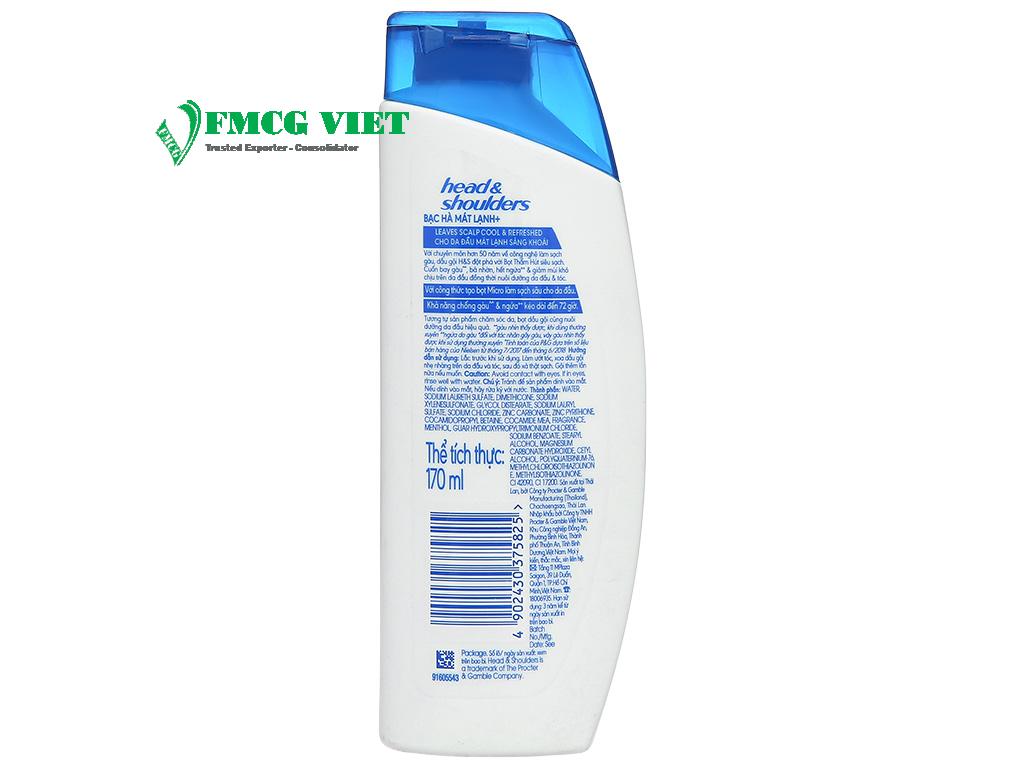 Head & Shoulders Anti Dandruff Shampoo Cool Menthol 170ml x 24 Bottles