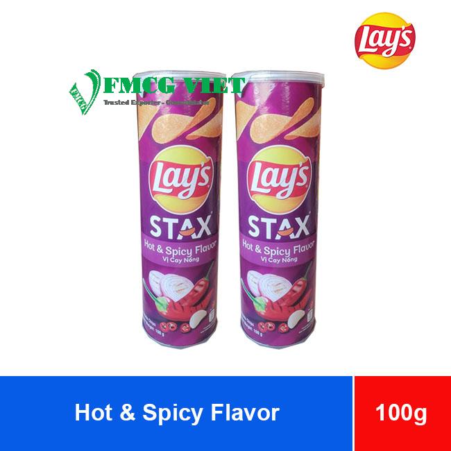 Lay's Stax Chips Hot Spicy Flavor 100g x 16 Tubes