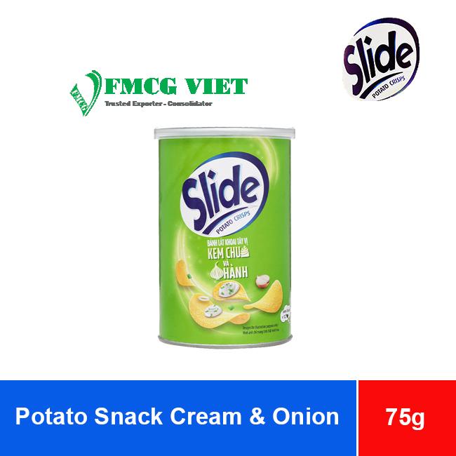 Slide Potato Sour Cream Onion Snack 75g x 28 Tubes