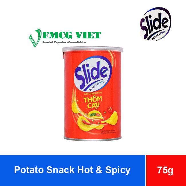 Slide Potato Crisps Snack Hot Spicy 75g x 28 Tubes