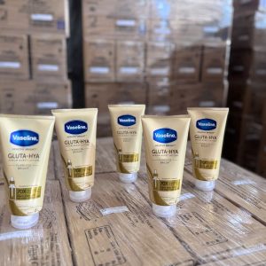 Vaseline Lotion Healthy Bright Gluta-Hya Serum Burst UV Flawless Bright (Yellow) 300ml x 12 tubes