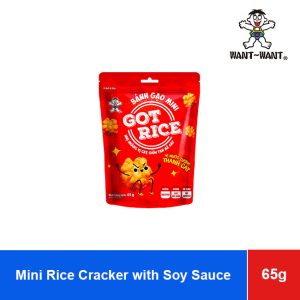 Want Want Mini Rice Cracker with Soy Sauce Flavor, Spicy and Refreshing 65g x 24 Bags